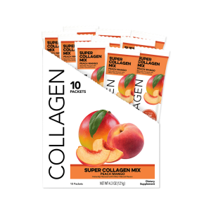 Collagen: Peach Mango Super Collagen Mix (10 Single Serving Stick Packs)
